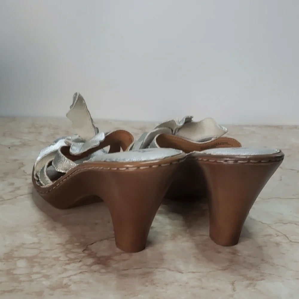 Born Women's Metallic Silver Heels